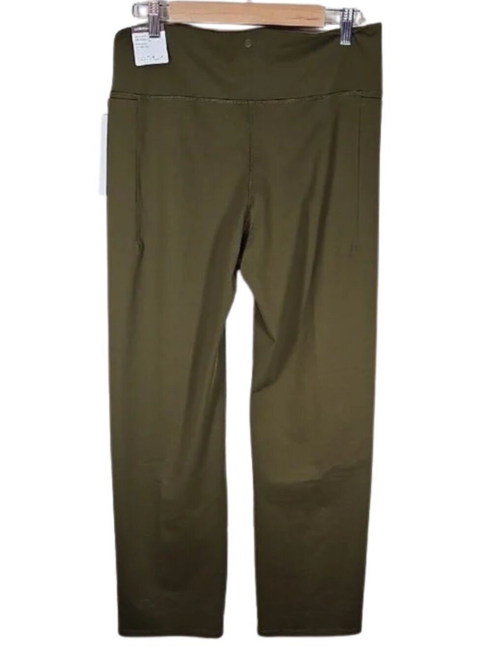 NWT CALIA Essential Straight Leg Pants XL Dark Khaki Olive High Waist Athleisure - Picture 3 of 6